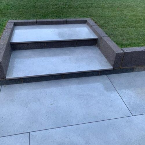 porcelain patio steps retaining wall 10