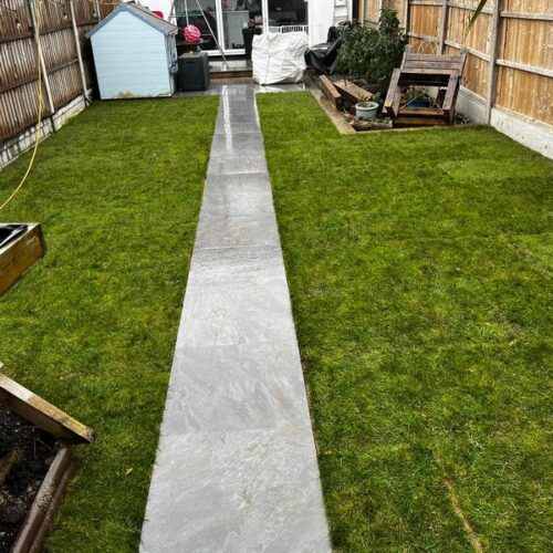 back garden path turf corringham 02